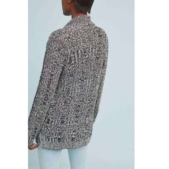 Anthropologie Cardigan Sweater Womens XS Gray Shawl Collar Open Front Cotton - Picture 6 of 7